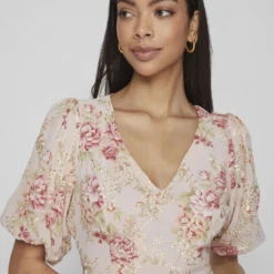 Vila GEBORDUURD KORTE JURK -Goedkope Fraaie Mod Winkel 14084707 MistyRose 1018474 006