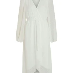 Vila GESTIPPELDE MAXI JURK -Goedkope Fraaie Mod Winkel 14084711 CloudDancer 001