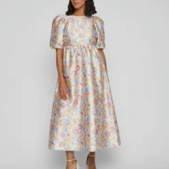 Vila GEBLOEMDE MIDI JURK
