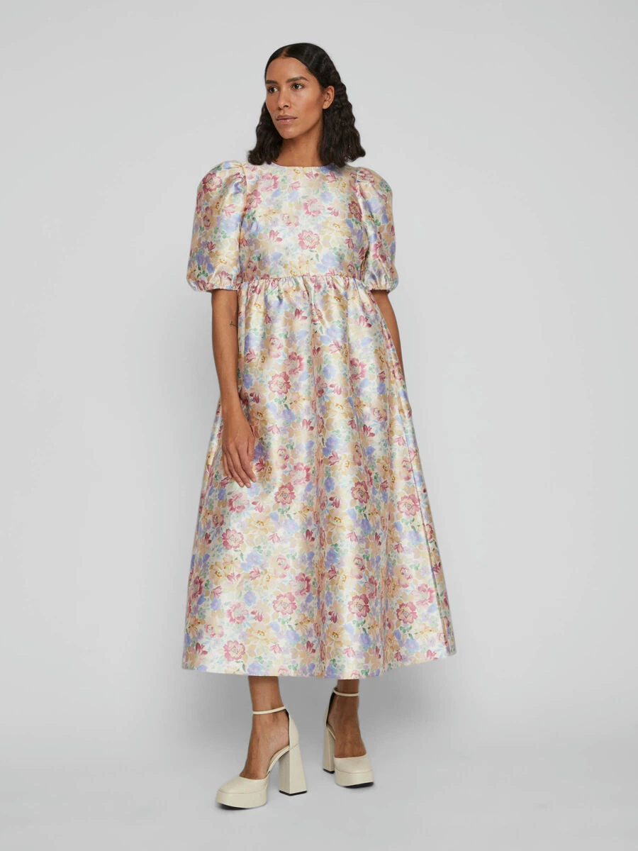 Vila GEBLOEMDE MIDI JURK 1 Vila GEBLOEMDE MIDI JURK