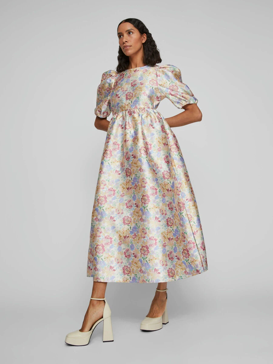 Vila GEBLOEMDE MIDI JURK 4 Vila GEBLOEMDE MIDI JURK - Afbeelding 4