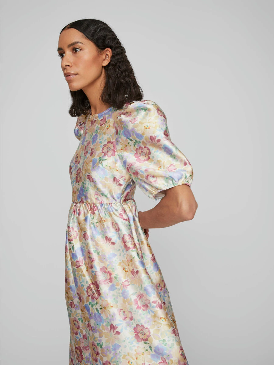 Vila GEBLOEMDE MIDI JURK 3 Vila GEBLOEMDE MIDI JURK - Afbeelding 3