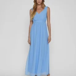 Vila STRIK AAN DE ACHTERKANT MAXI JURK 9 Vila STRIK AAN DE ACHTERKANT MAXI JURK -Goedkope Fraaie Mod Winkel 14085141 AzureBlue 005