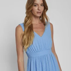 Vila STRIK AAN DE ACHTERKANT MAXI JURK 10 Vila STRIK AAN DE ACHTERKANT MAXI JURK -Goedkope Fraaie Mod Winkel 14085141 AzureBlue 007