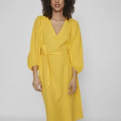 Vila V-HALS MIDI JURK -Goedkope Fraaie Mod Winkel 14085223 SolarPower 007