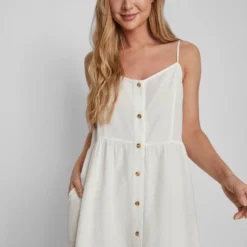 Vila STRAP KNIELENGTE JURK 8 Vila STRAP KNIELENGTE JURK -Goedkope Fraaie Mod Winkel 14085281 SnowWhite 006