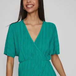 Vila GEPLOOID MIDI JURK -Goedkope Fraaie Mod Winkel 14085333 Alhambra 006