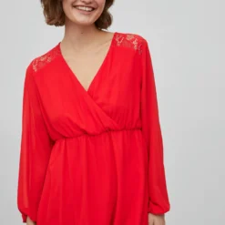 Vila PETITE - KANT KORTE JURK 10 Vila PETITE - KANT KORTE JURK -Goedkope Fraaie Mod Winkel 14085583 MarsRed 007