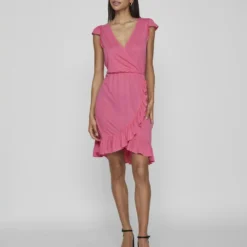 Vila RUCHES KORTE JURK 9 Vila RUCHES KORTE JURK -Goedkope Fraaie Mod Winkel 14085633 FandangoPink 005