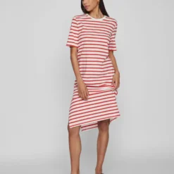 Vila GESTREEPT MIDI JURK -Goedkope Fraaie Mod Winkel 14085651 OpticalSnow 1032062 005