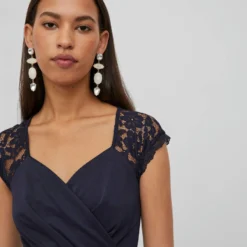 Vila KANTEN BODYCON JURK -Goedkope Fraaie Mod Winkel 14085670 NavyBlazer 1024500 006