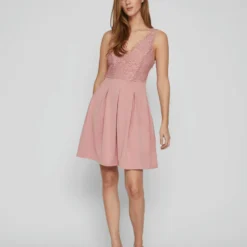 Vila MOUWLOOS KANTEN JURK -Goedkope Fraaie Mod Winkel 14085671 Foxglove 1024564 005