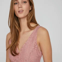 Vila MOUWLOOS KANTEN JURK -Goedkope Fraaie Mod Winkel 14085671 Foxglove 1024564 006