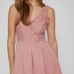 Vila MOUWLOOS KANTEN JURK -Goedkope Fraaie Mod Winkel 14085671 Foxglove 1024564 007