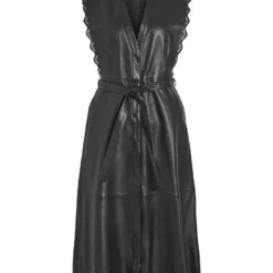 Vila MOUWLOOS LEER MIDI JURK 11 Vila MOUWLOOS LEER MIDI JURK -Goedkope Fraaie Mod Winkel 14085800 Black 001