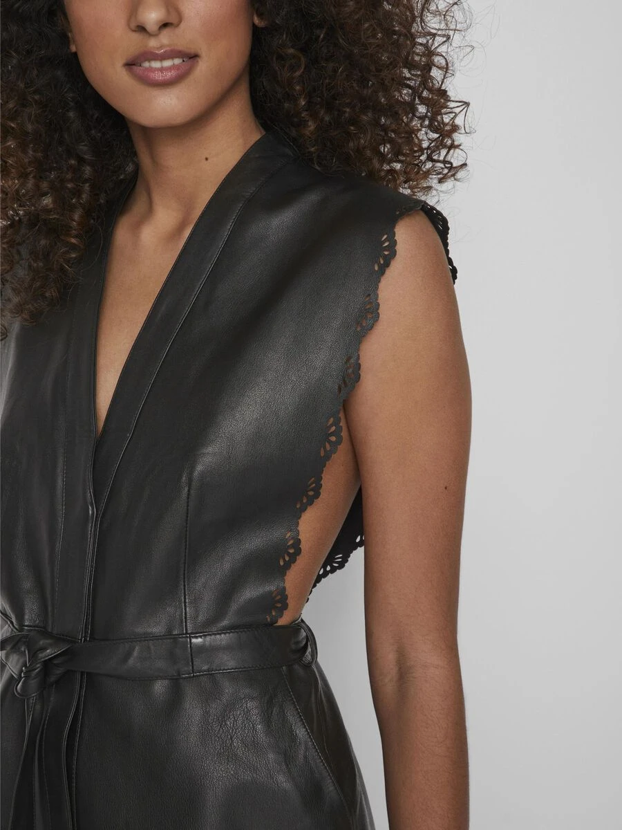 Vila MOUWLOOS LEER MIDI JURK 5 Vila MOUWLOOS LEER MIDI JURK - Afbeelding 5