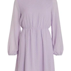 Vila GESTIPPELDE JURK MET LANGE MOUWEN -Goedkope Fraaie Mod Winkel 14085829 PastelLilac 001