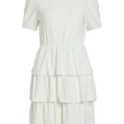 Vila MET LAGEN KORTE JURK -Goedkope Fraaie Mod Winkel 14085839 CloudDancer 001