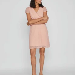 Vila OPEN RUG KORTE JURK -Goedkope Fraaie Mod Winkel 14085952 MistyRose 005