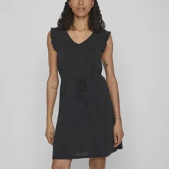 Vila RUCHES JURK MET KORTE MOUWEN