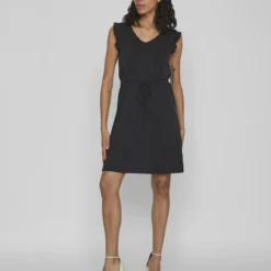 Vila RUCHES JURK MET KORTE MOUWEN 9 Vila RUCHES JURK MET KORTE MOUWEN -Goedkope Fraaie Mod Winkel 14086518 Black 005
