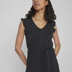 Vila RUCHES JURK MET KORTE MOUWEN 8 Vila RUCHES JURK MET KORTE MOUWEN -Goedkope Fraaie Mod Winkel 14086518 Black 006