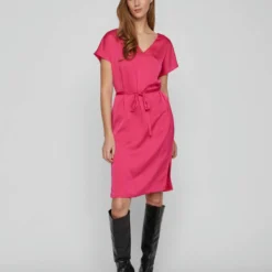 Vila PETITE - KORTE MOUWEN MIDI JURK