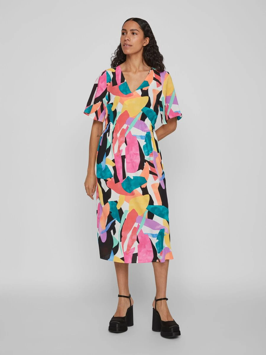 Vila GRAFISCH BEDRUKTE MIDI JURK 1 Vila GRAFISCH BEDRUKTE MIDI JURK