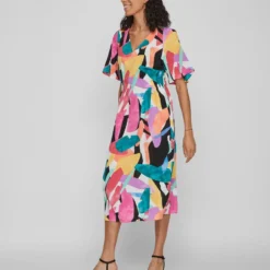 Vila GRAFISCH BEDRUKTE MIDI JURK 9 Vila GRAFISCH BEDRUKTE MIDI JURK -Goedkope Fraaie Mod Winkel 14087160 CloudDancer 1037882 005