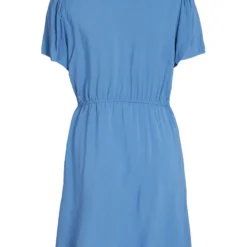 Vila V-HALS JURK MET KORTE MOUWEN -Goedkope Fraaie Mod Winkel 14087203 FederalBlue 002