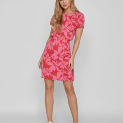 Vila KORTE MOUWEN JURK 9 Vila KORTE MOUWEN JURK -Goedkope Fraaie Mod Winkel 14087221 MarsRed 1038823 005
