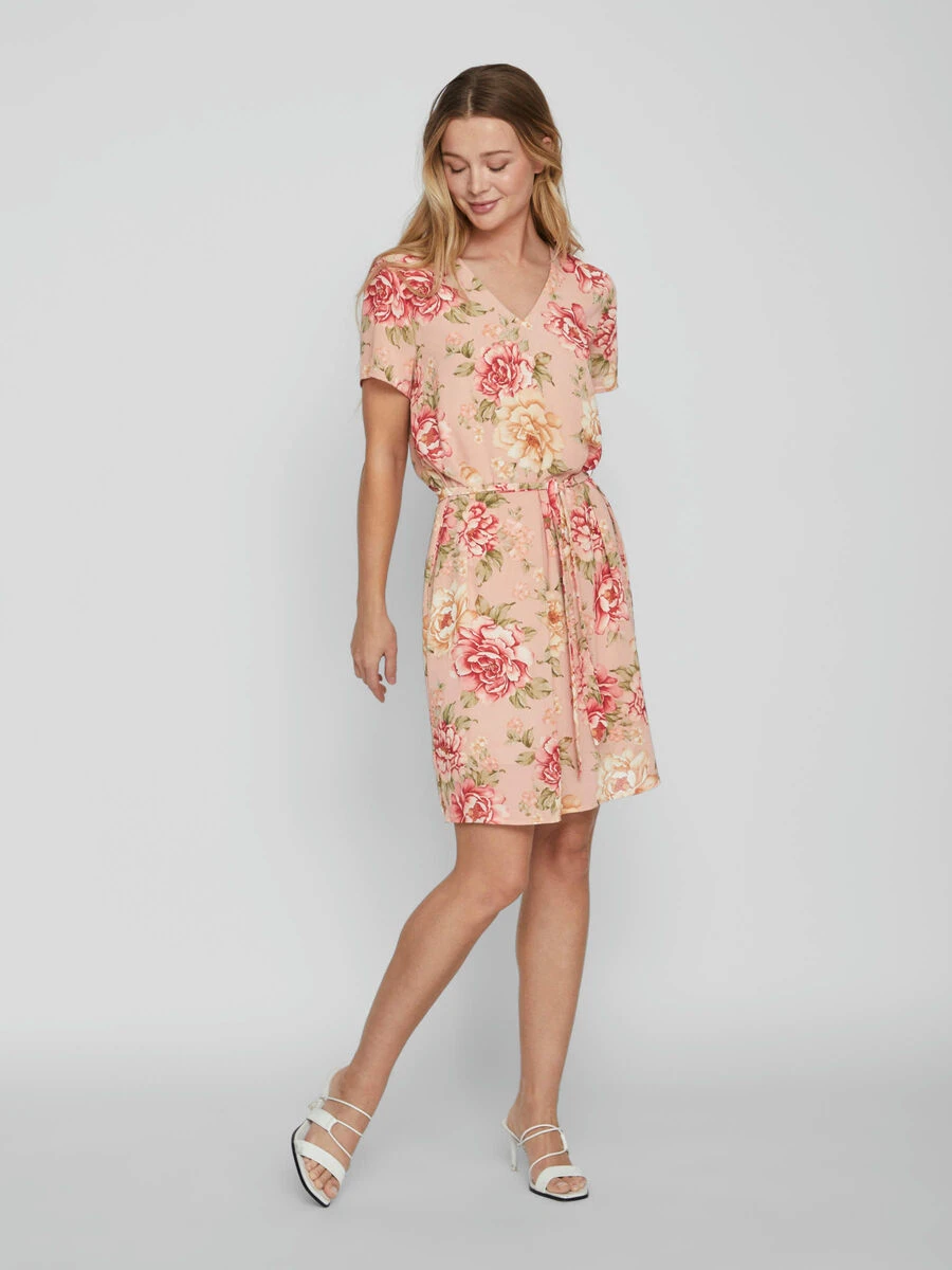 Vila KNOOPRIEM IN DE TAILLE JURK MET KORTE MOUWEN 4 Vila KNOOPRIEM IN DE TAILLE JURK MET KORTE MOUWEN - Afbeelding 4