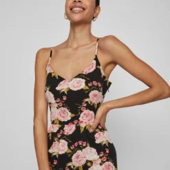 Vila GEBLOEMD BANDJE MIDI JURK 8 Vila GEBLOEMD BANDJE MIDI JURK -Goedkope Fraaie Mod Winkel 14087269 Black 1038947 006
