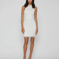 Vila MOUWLOOS KANTEN BODYCON JURK