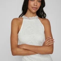 Vila MOUWLOOS KANTEN BODYCON JURK -Goedkope Fraaie Mod Winkel 14087276 CloudDancer 006
