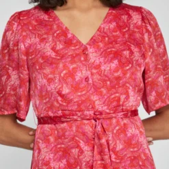 Vila PETITE - MIDI JURK -Goedkope Fraaie Mod Winkel 14087294 PinkYarrow 1038975 006