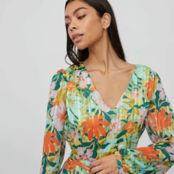 Vila TALL - JURK MET LANGE MOUWEN -Goedkope Fraaie Mod Winkel 14087297 JadeLime 1038978 006