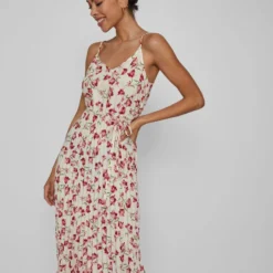 Vila KNOOPRIEM IN DE TAILLE MOUWLOZE JURK -Goedkope Fraaie Mod Winkel 14087310 Linen 1039007 006