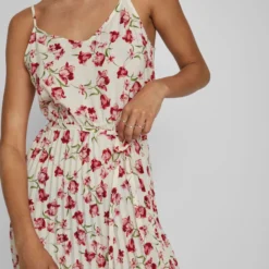 Vila KNOOPRIEM IN DE TAILLE MOUWLOZE JURK -Goedkope Fraaie Mod Winkel 14087310 Linen 1039007 007