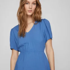 Vila PETITE - JURK MET KORTE MOUWEN -Goedkope Fraaie Mod Winkel 14087364 FederalBlue 006