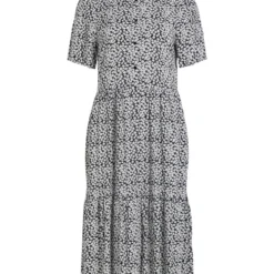Vila KORTE MOUWEN MIDI JURK -Goedkope Fraaie Mod Winkel 14088790 CloudDancer 1049244 001