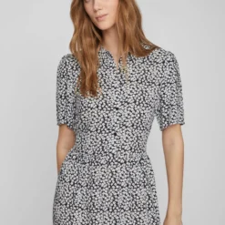 Vila KORTE MOUWEN MIDI JURK -Goedkope Fraaie Mod Winkel 14088790 CloudDancer 1049244 006