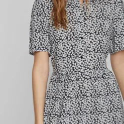 Vila KORTE MOUWEN MIDI JURK -Goedkope Fraaie Mod Winkel 14088790 CloudDancer 1049244 007