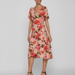 Vila WIKKEL MIDI JURK 9 Vila WIKKEL MIDI JURK -Goedkope Fraaie Mod Winkel 14089512 MistyRose 1058014 005