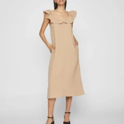 Vila MOUWLOOS MIDI JURK 9 Vila MOUWLOOS MIDI JURK -Goedkope Fraaie Mod Winkel 14089942 SavannahTan 005