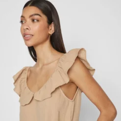 Vila MOUWLOOS MIDI JURK 10 Vila MOUWLOOS MIDI JURK -Goedkope Fraaie Mod Winkel 14089942 SavannahTan 007