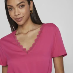 Vila RIEM MINI JURK -Goedkope Fraaie Mod Winkel 14090960 PinkYarrow 006